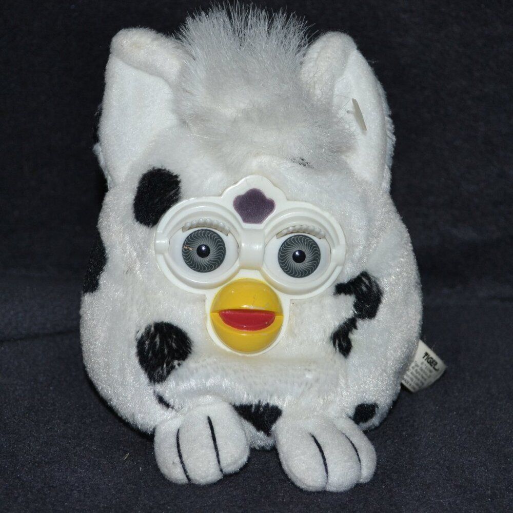 Furby Buddies Vintage White And Black Cow Dalmatian Print Stuffed Plush